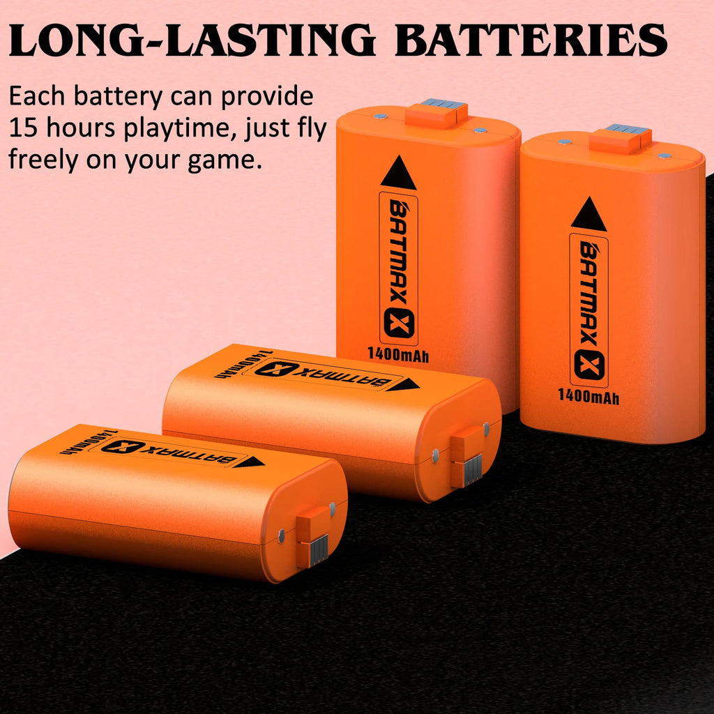 Batmax 1400mAh Battery Li-ion Packs for Xbox Series X|S/Xbox One X/S Controllers Rechargeable