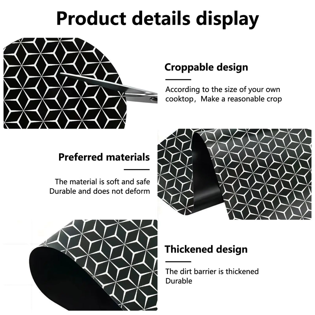 Induction Cooktop Protector Mat - Glass Fiber Silicone Pad Thermal Conductive And Oil Resistant Pad Electric Stove Burner