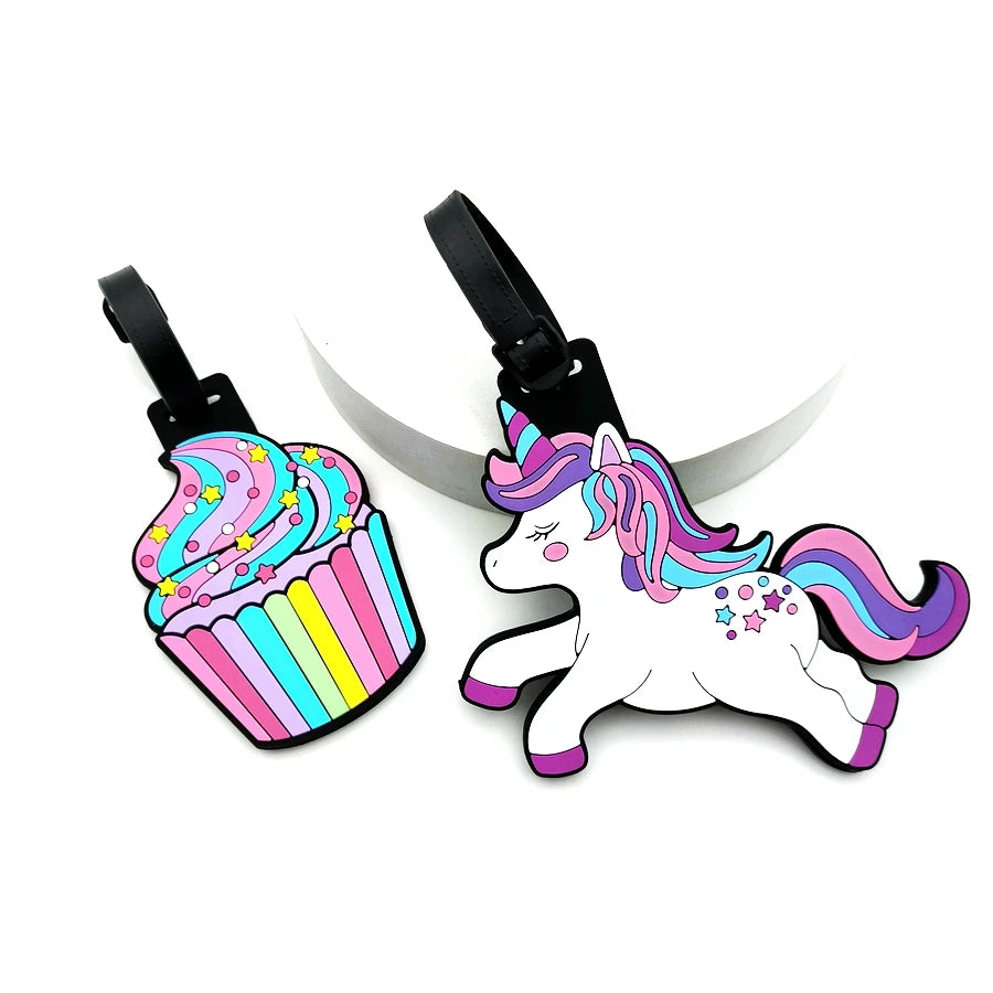 1pc Cute Dinosaur Unicorn Luggage Tag Airport Luggage Backpack Anti Loss ID Tag Pendant Work Name Identification Tag Pendant