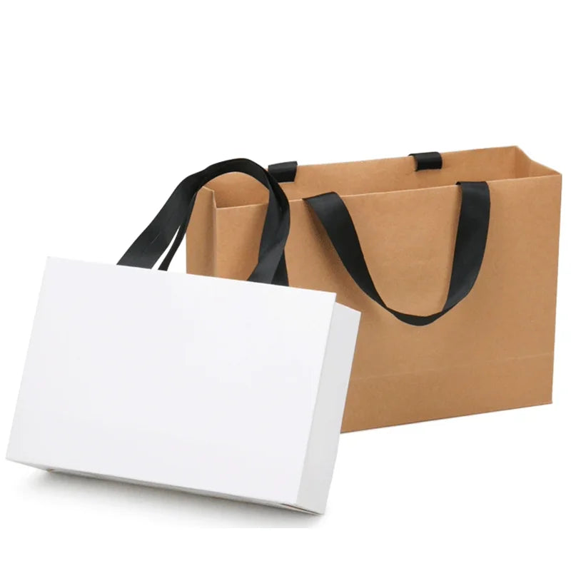 10pcs Tote Bags Custom Garment Bags Store Shopping Bags Clothing Jacket Packaging Paper Bags Custom Printing Store Name Logo