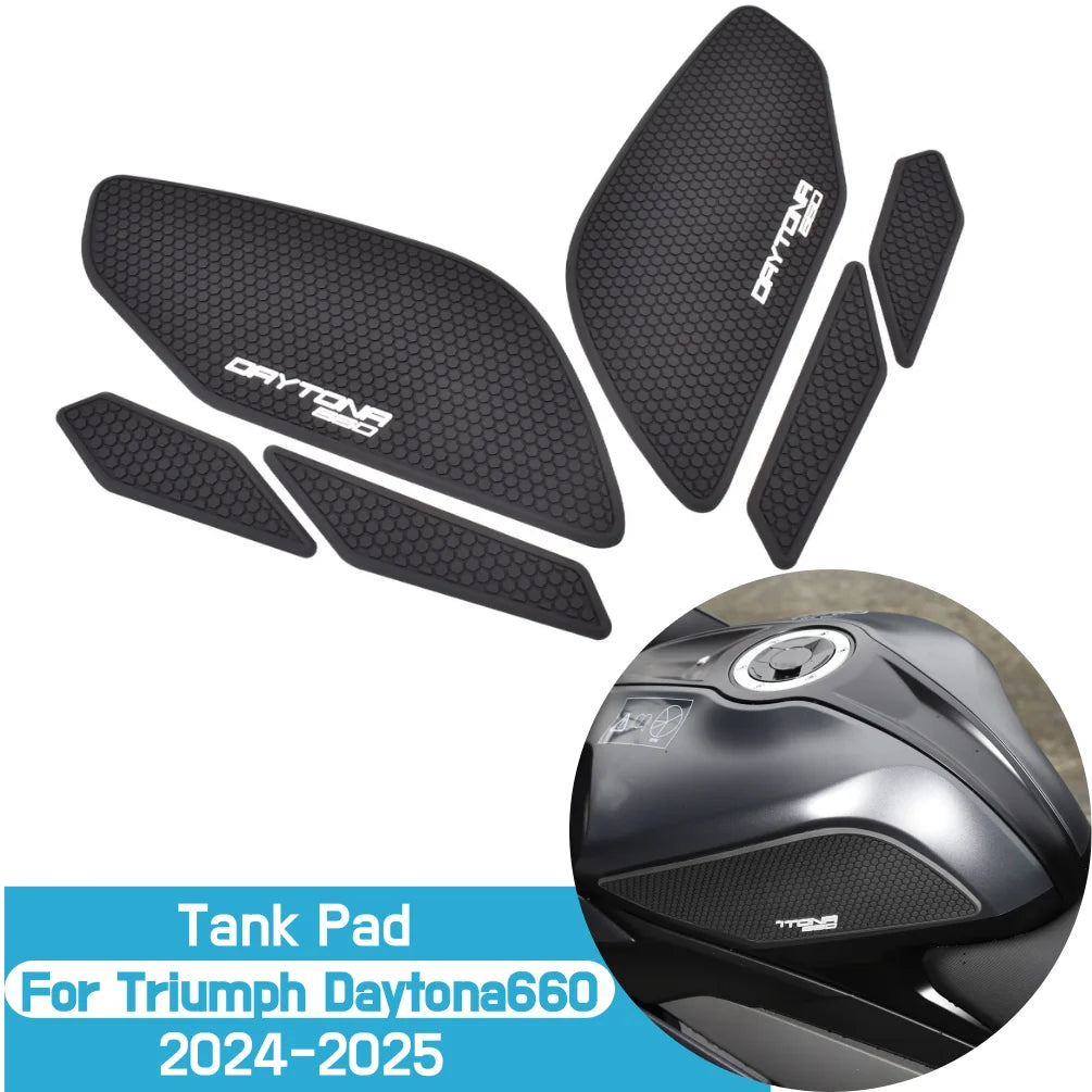 For Daytona 660 2024 2025 Daytona660 Side Tank Pad Gas Fuel Protector Cover Sticker Decal Motorcycle Rubber Stickers Accessories
