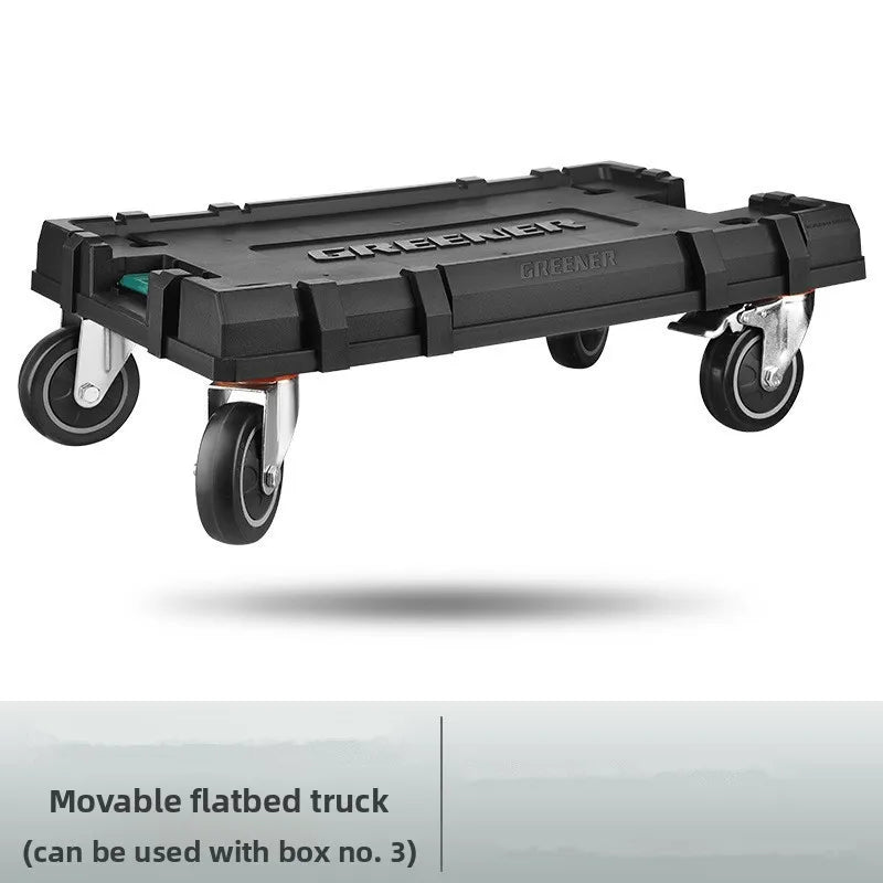 Toolbox hardware storage box, large capacity combination stacking box, pull rod industrial grade new set, hand-held toolbox