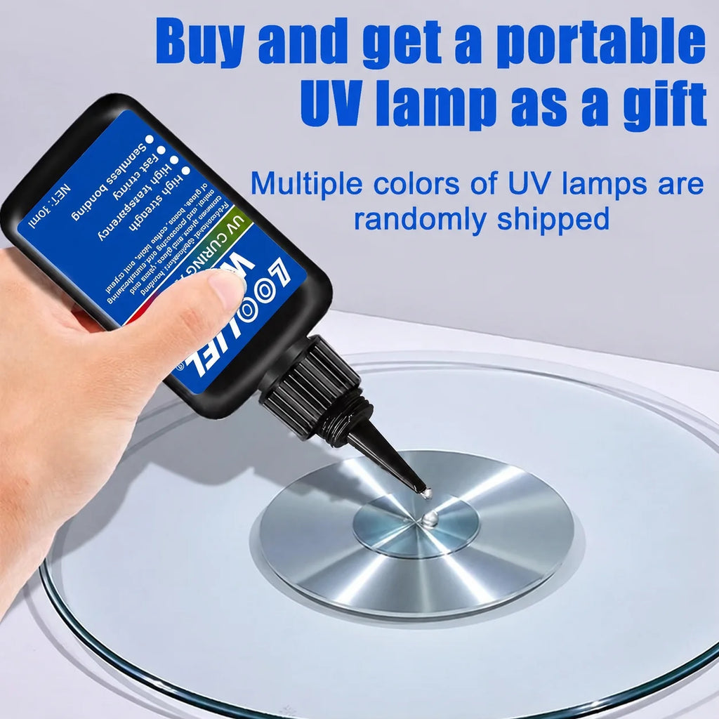New W-183 High-Strength 50ml UV Glue Curing Adhesive UV Curing Crystal Glass and Metal ABS Bonding Welding With UV Curing Lamp