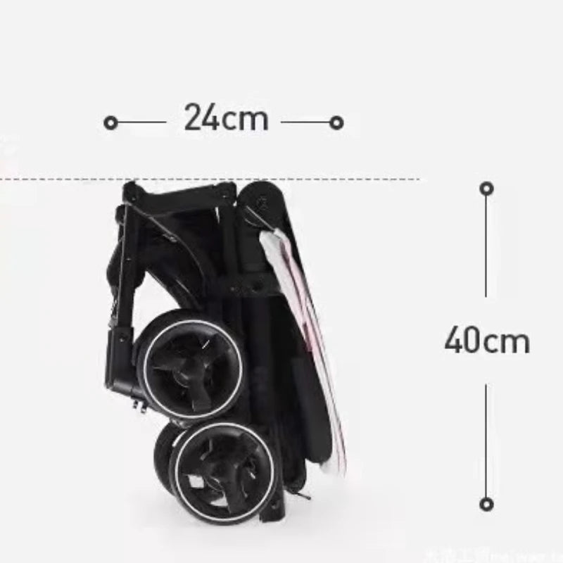2025 New Simple Boarding Baby Stroller Four-wheel Shock Absorption Lightweight Ultra-small Foldable Baby Stroller