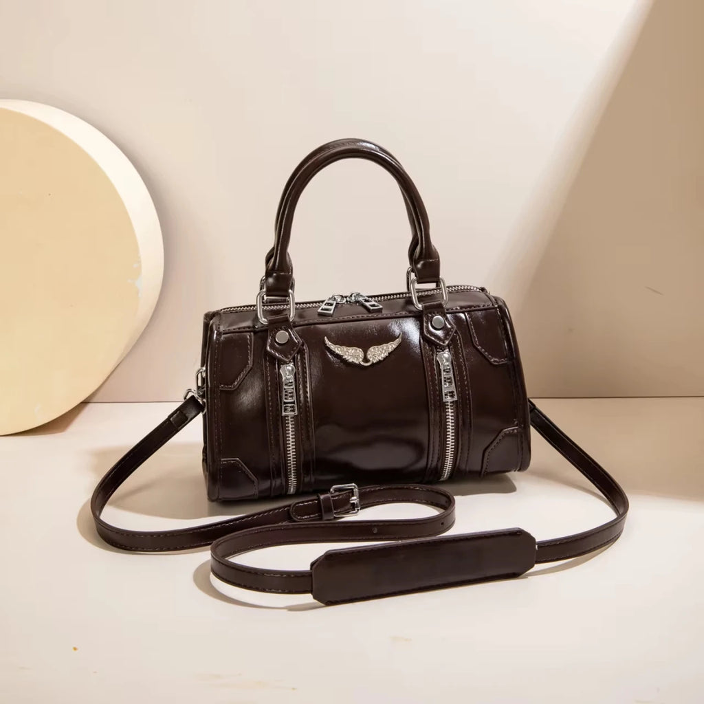 Luxury Rivet Wing Pillow Handbags Luxury Designer 2026 Shoulder Bag Women Soft PU Zipper Closure Crossbody Bag Casual Purse