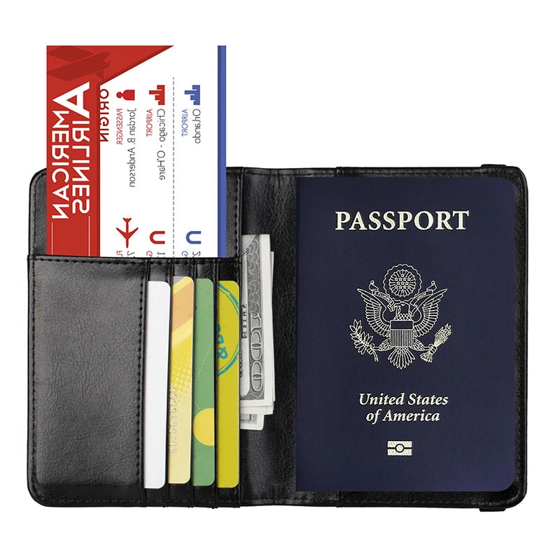 USA Passport Cover PU Leather, Personalized American Passport Holder for Men & Women, US Travel Document Case