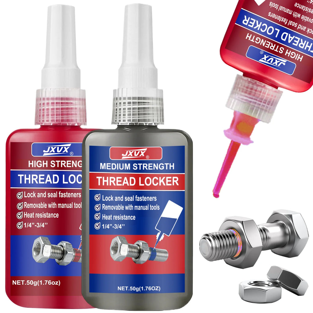 243/271 Medium Strength To High Threadlocker Blue  Red Threadlocker Adhesive Thread Locker Blue Screw Glue Agent Anaerobic Glue Anti-Loose 50ml.