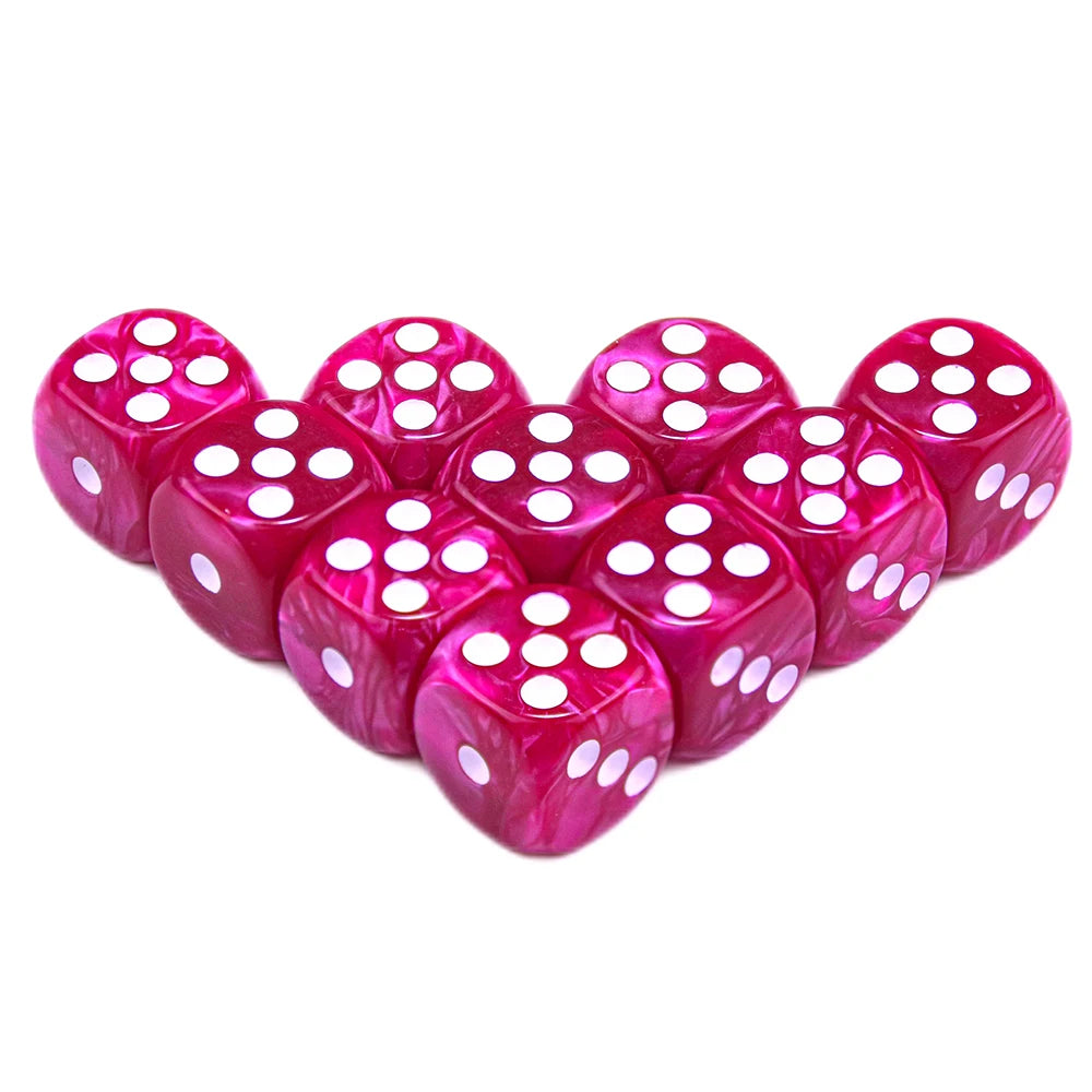 10Pcs Dice D6 16mm Gambling Dice Marble Effect Dots Dice Game Accessories and Gift