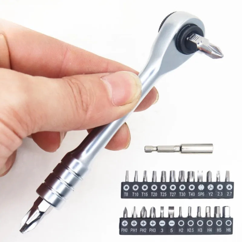 Mini Ratchet Wrench with Bits High Quality Socket Tool for Daily Bicycle Car Repairs