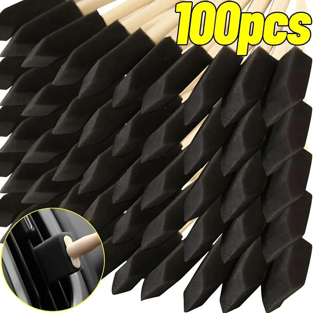 100/1pcs Car Air Conditioner Vent Cleaning Brush Auto Interior Air Outlet Detailing Scrub Sponge Brush Grille Duster Clean Tools