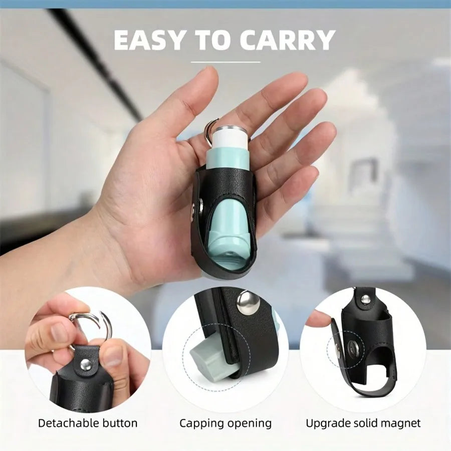 Asthma Inhaler Keychain Holder, Casual Style Cough Bottle Protector, Portable , Available In Black, Blue, Pink, Grey, Suitable For Outdoor Use