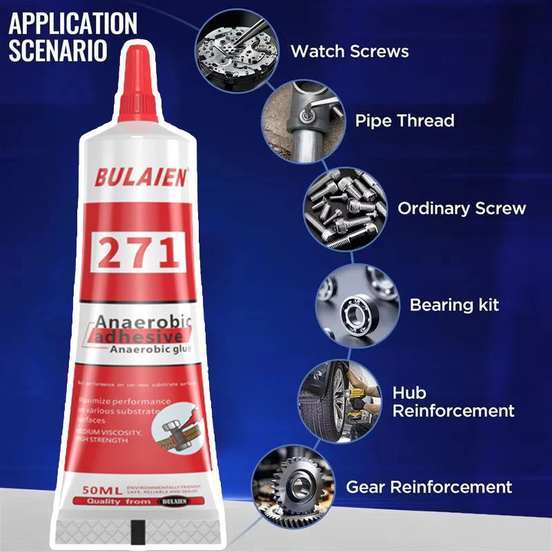 50ml Threadlocker Screw Glue Quickly Cured Thread Locking Agent Anaerobic Adhesive Corrosion-Resistant Anti-Loosening Glue