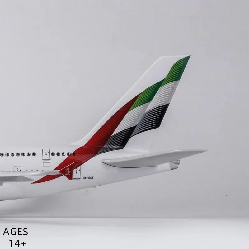 New A380 Emirates UAE Aircraft Model 1/160 Scale 380 Airbus Model 47cm Resin Cast Aircraft Toy kids toys