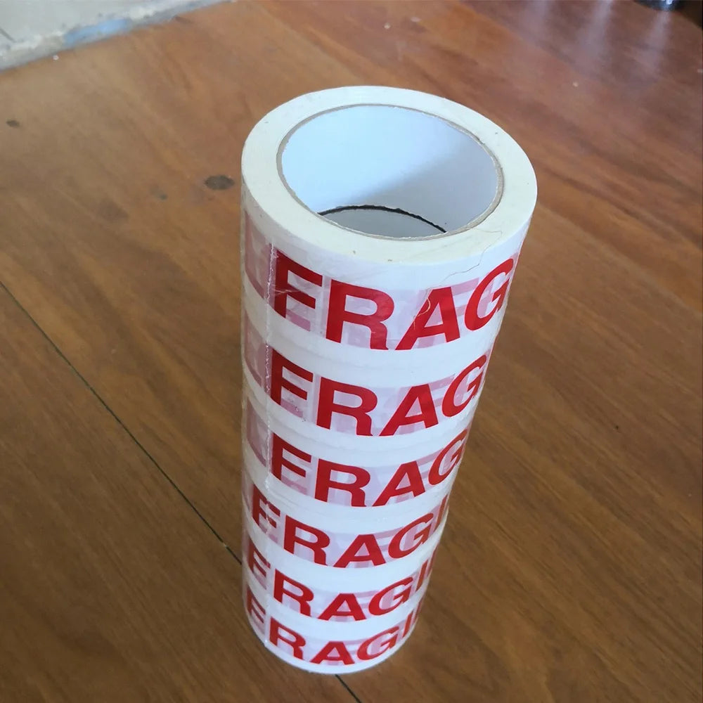 1/2 Roll 66Meters Fragile Red Safety Adhesive Warning Tapes DIY Sticker Goods Package Accessories Shipping Warning Tape