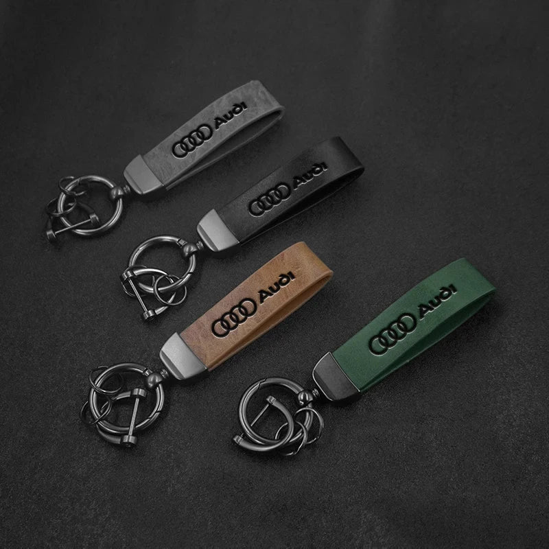Leather Car Keychain Key Chain Keying Pendant Holder Accessories For Audi Sline A4 A3 A6 TT S4 S5 S6 A1 A2 A5 A7 A8 Q1 Q2 Q3 Q4