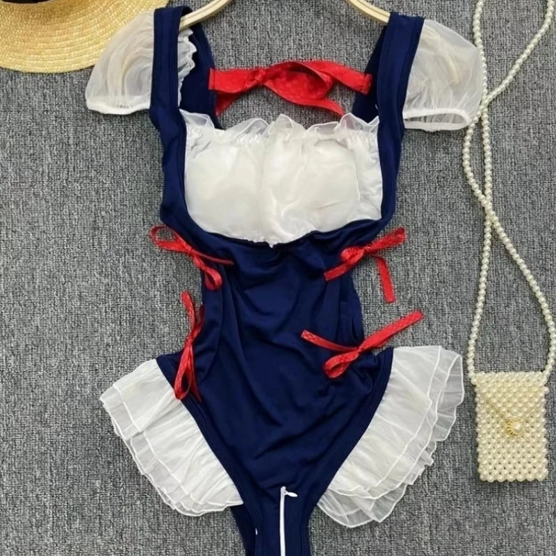 Sweet Bunny Lingerie Set Women Sexy Soft Plush Cute Bowknot Sweet Nightgowns Christmas Rabbit New