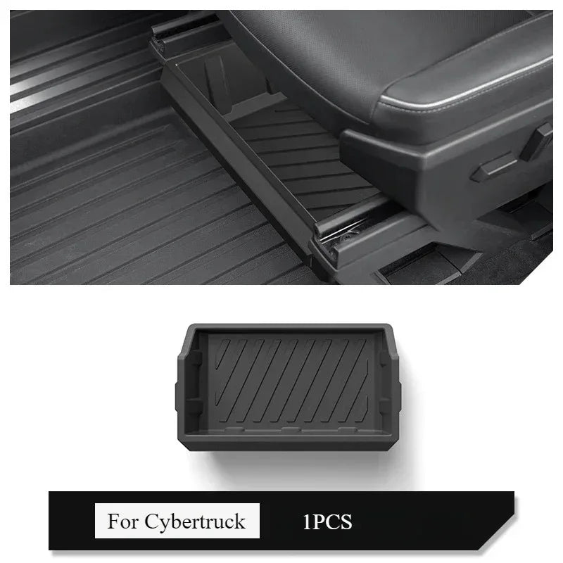 For Tesla Cybertruck 2026 Storage Box Under Front Seats Drawer-type Storage Box Seat Hidden Storage Box Car Interior Accessories
