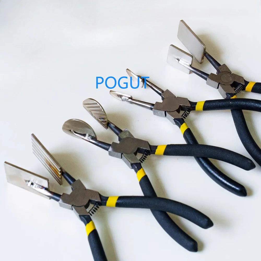 Glass Lampworking Pliers Flat Shaping Straight Pliers Handmade DIY Glass Blowing Craft Art Tool