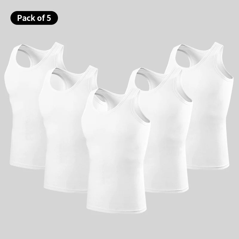 3/5-Piece Men's Narrow Shoulder Vest For Summer Sports Comfortable Simple Solid Color Fashionable Top Home Multifunctional