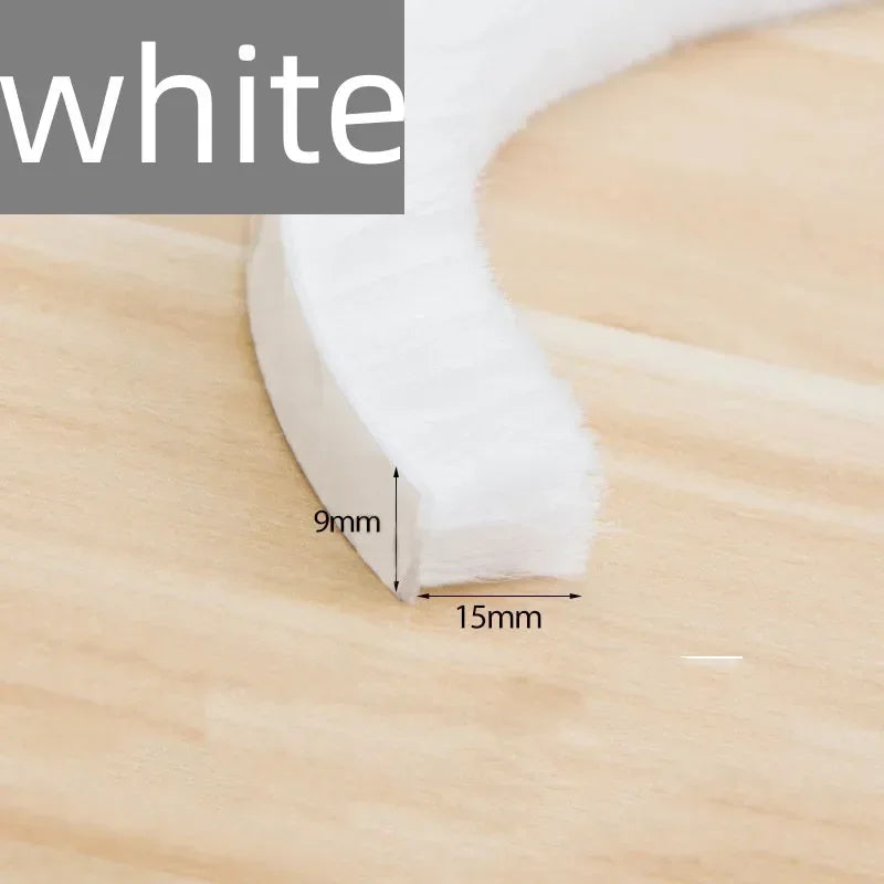 10Meters Brush Strip Self Adhesive Door Window Sealing Strip Home Door Window Sound Insulation Seal Film Door Swal Weather Strip
