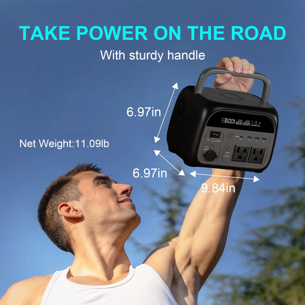 CTOLITY 500W Portable Power Station 345.6Wh 108000mAh Solar Generator LiFePo4 Batteries AC 220V Energy Storage Supply Camping RV