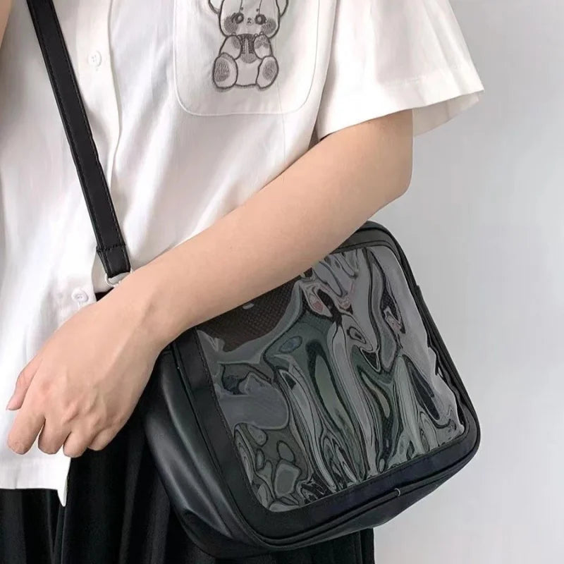 Clear Window Itabag Adjustable Strap Crossbody Bags Girls Anime Dolls Daily Handbag Shoulder Messenger Bag for Women Work School
