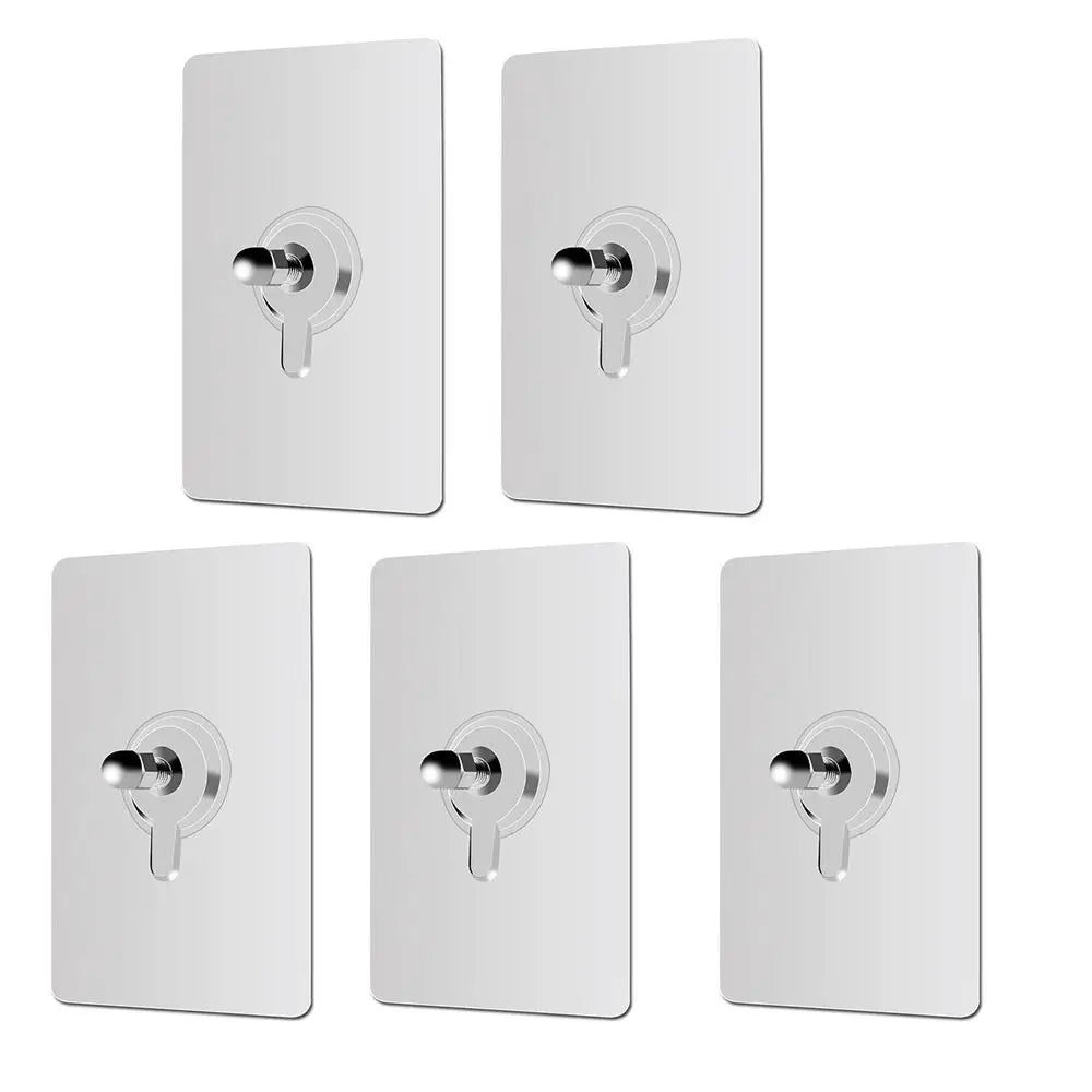 5Pcs Acrylic Self Adhesive Screw Stickers No Need to Punch Holes Wall Mounted Towel Coat Hooks No-trace Adhesive Key Bag Hooks
