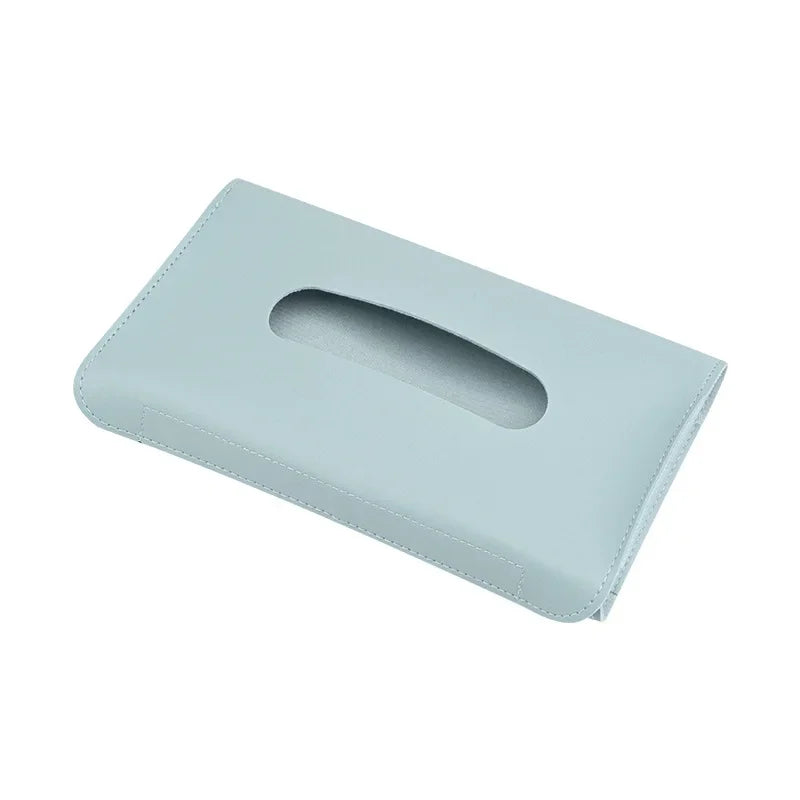 Car Visor Tissue Holder PU Leather Hanging Paper Towel Clip Napkin Holder Backseat Tissue Case Auto Interior Accessories