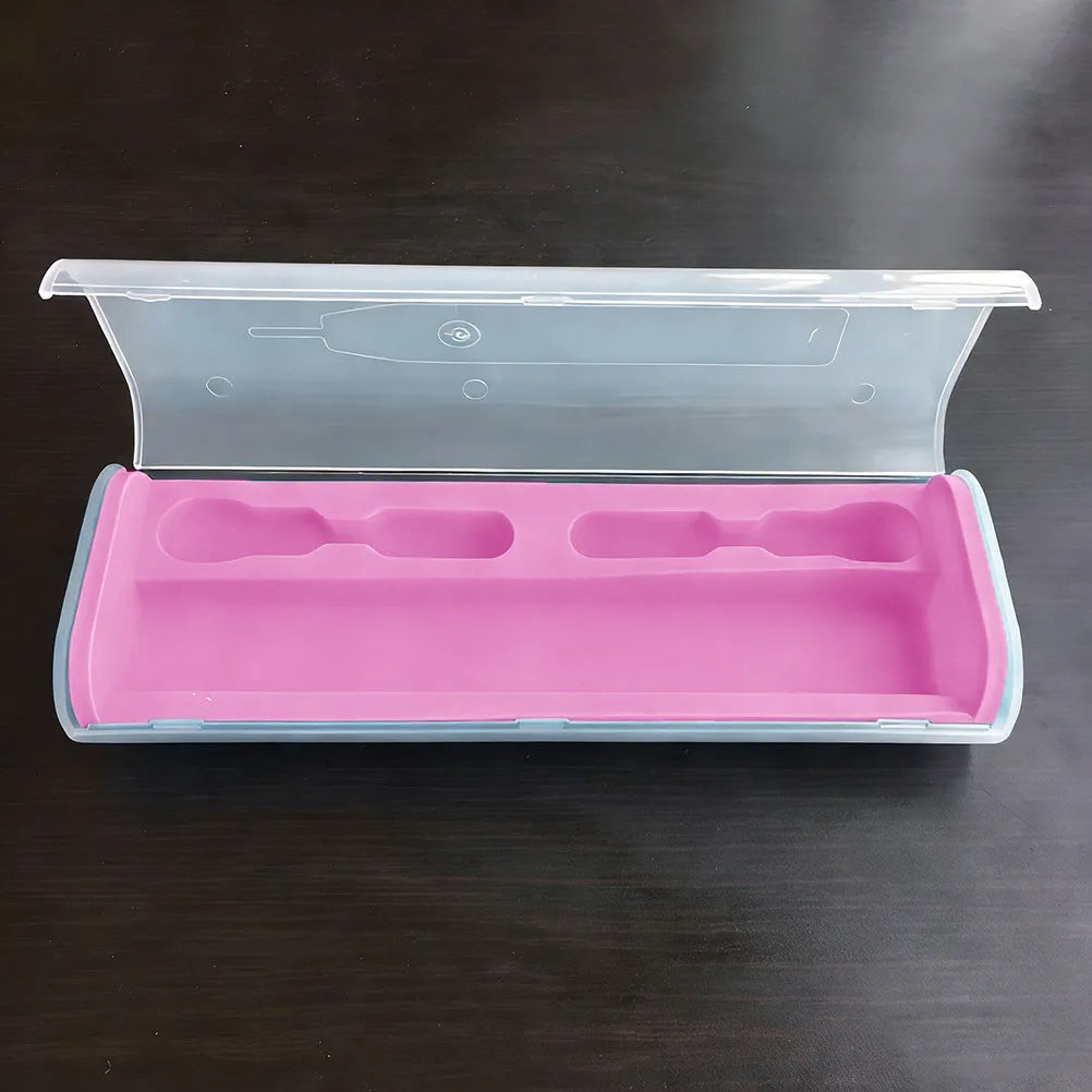 Electric Toothbrush Case Compact Plastic Travel Storage Box for 2 Brush Heads and 1 Toothbrush Portable Holder Protects Device