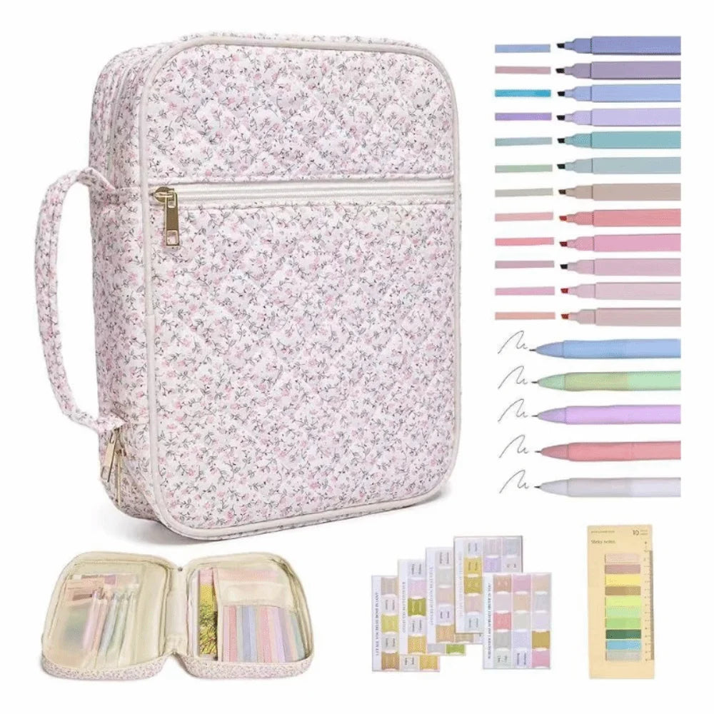 New Floral Design Bible Cover Case Zipper Pocket Handle Storage Bags Bible Cover Bag Prayer