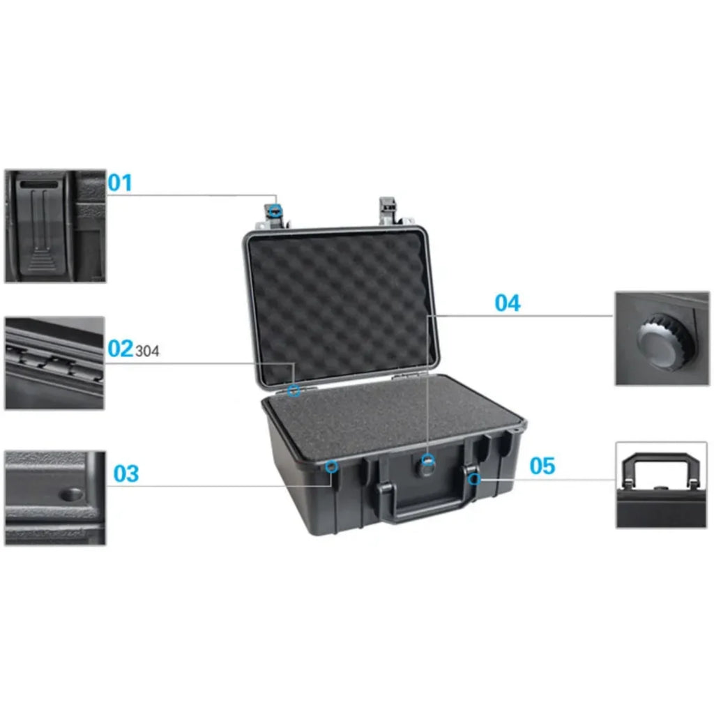 Hard Shell Waterproof Organizer Box, Portable Impact Resistant Toolbox for Hardware Accessories and Instruments