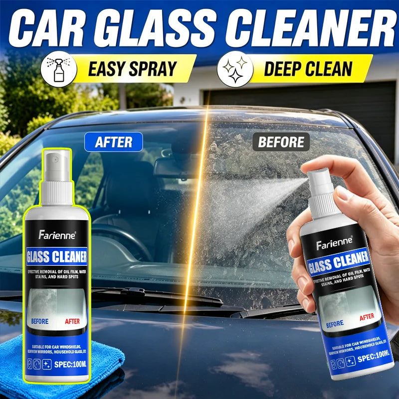 Farienne Car Glass Cleaner Spray Streak Free Windshield Oil Film Water Spot Dust Stain Remover For Auto Windows Mirrors
