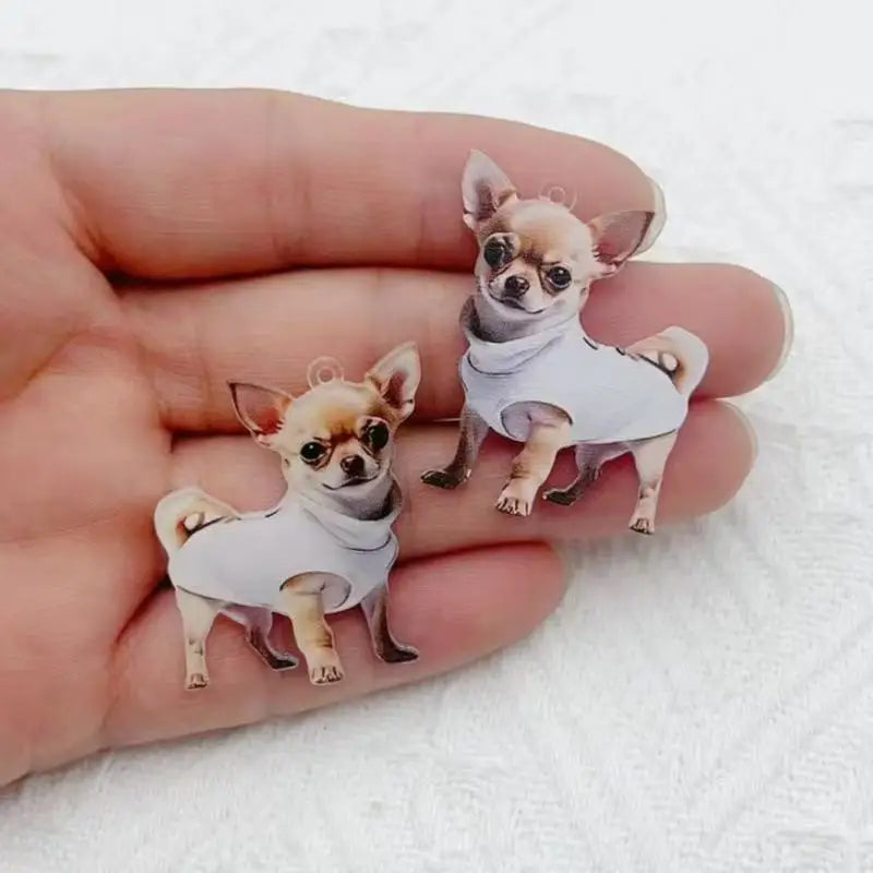 10pcs Acrylic Colorful Cartoon Cute Dog Animal Pendant DIY Keychain Earrings Jewelry Pendant Accessories