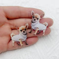 10pcs Acrylic Colorful Cartoon Cute Dog Animal Pendant DIY Keychain Earrings Jewelry Pendant Accessories