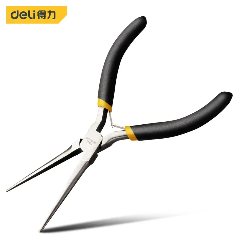 Deli 1 Pcs Mini Pliers Making Pliers Precision Wire Cutters, Needle, Round & Bent Nose for Making, Chain Nose, Craft, Earring