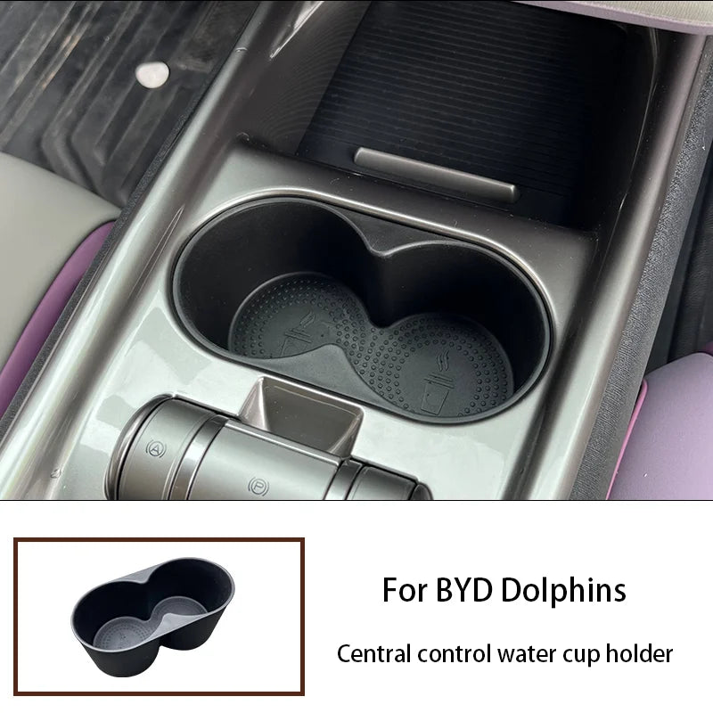 For BYD Dolphins 2024-2026 Central control water cup holder Silicone Case Anti slip and waterproof Car accessories
