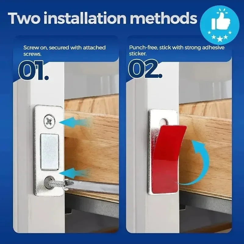 20/1Set Invisible Magnets Cabinet Catches Strong Magnetic Door Stopper Patch Adhesive Furniture Drawer Window Door Closer Latch