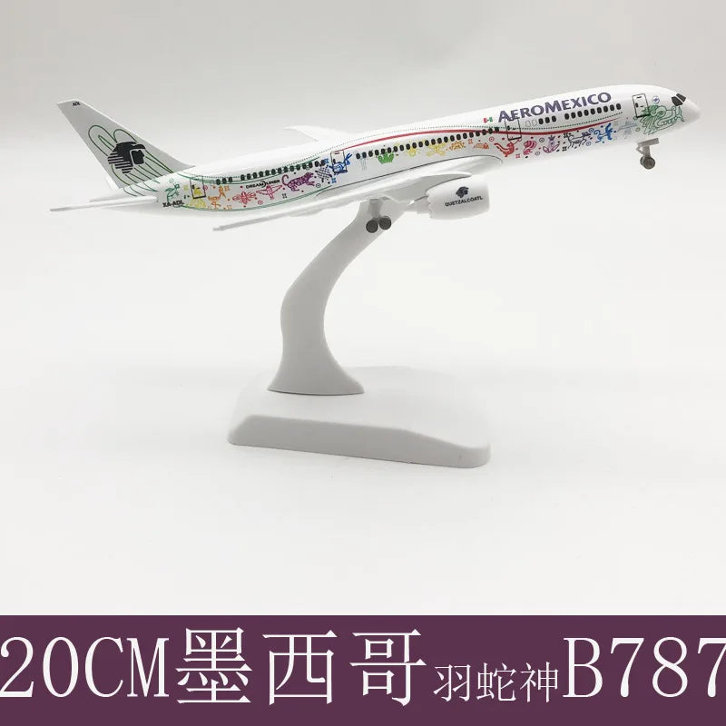 20cm Mexican Air AEROMEXICO Airlines 787 B787 Airways Alloy Metal Airplane Model Diecast Plane Model Wheels Aircraft