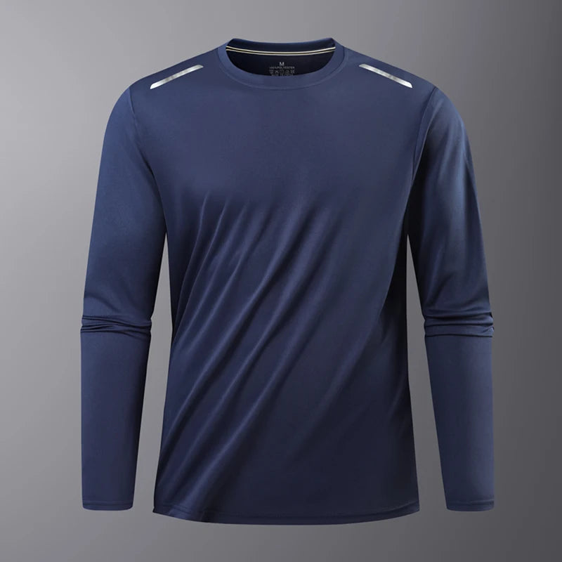 CHRLCK Men's Hiking Quick Drying T-shirts Breathable Camping Running Fishing Soft Elasticity Long Sleeve Tees Summer Autumn