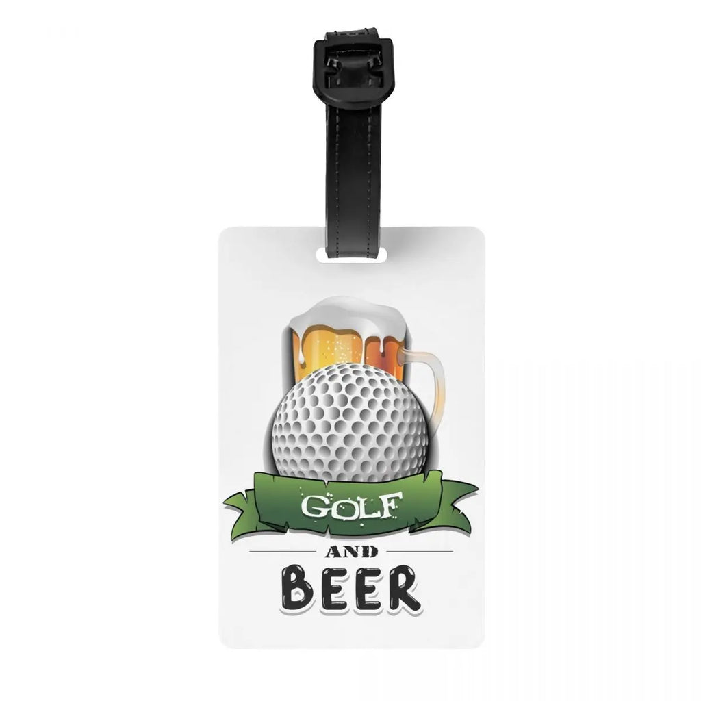 Custom Golf And Beer Luggage Tag Privacy Protection Baggage Tags Travel Bag Labels Suitcase