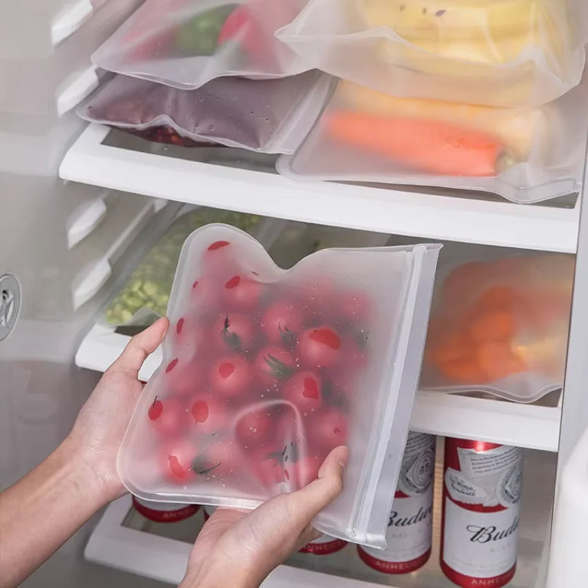 Silicone Food Storage Containers Leakproof Containers Reusable Stand Refrigerator Fresh Wrap Fresh Bag Food Storage Bag