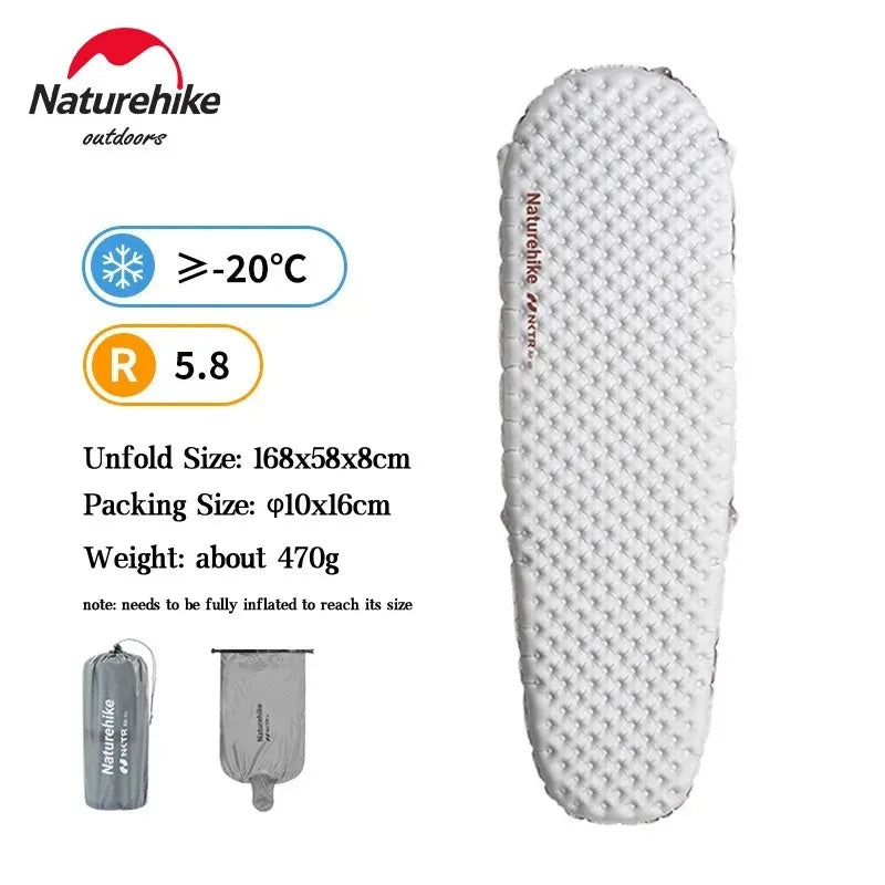 Naturehike Camping Mat 3.5/4.6/5.8/8.8 High R Value Ultralight Warm Inflatable Mattress Outdoor Portable Folding Inflatable Mats