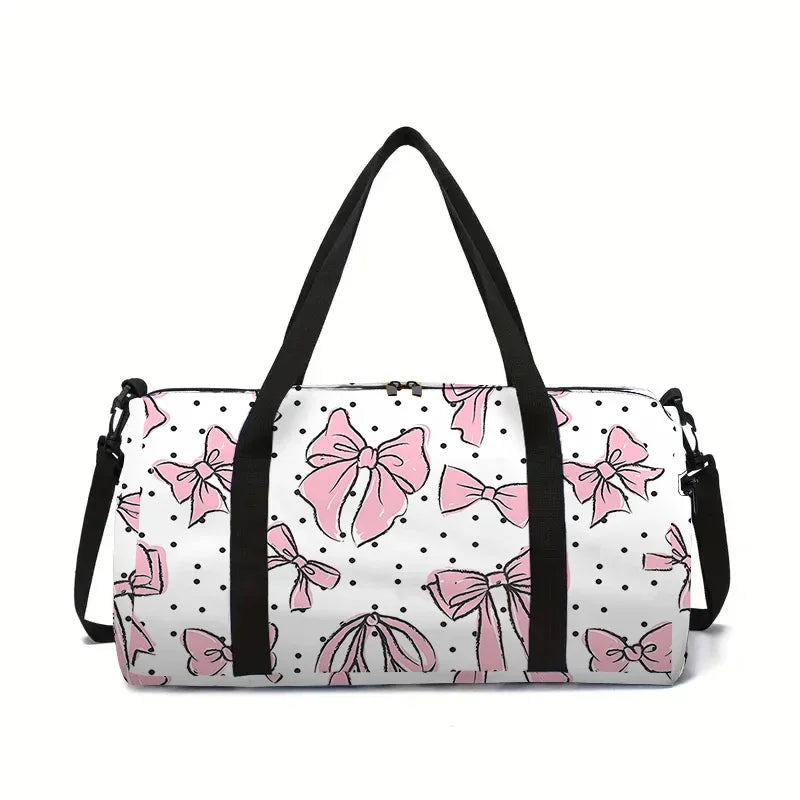 Pink Butterfly Large Capacity Luggage Bag for Boy/Girls Best Gifts 2D Cartoon Travel Duffels for Children Outdoor Fitness Bag