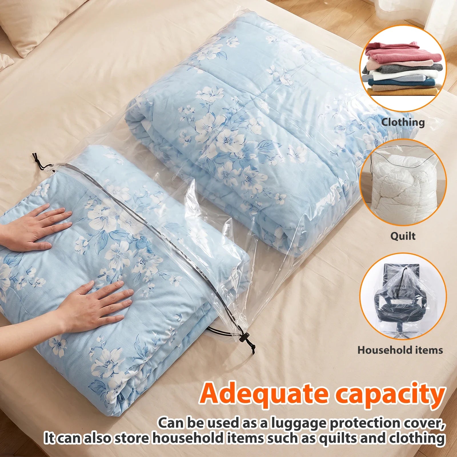 4 Pcs Suitcase Dust Cover Clear Drawstring Luggage Box Storage Bag Suitcase Blanket Quilt Organizer Travel Sleeve Accessory