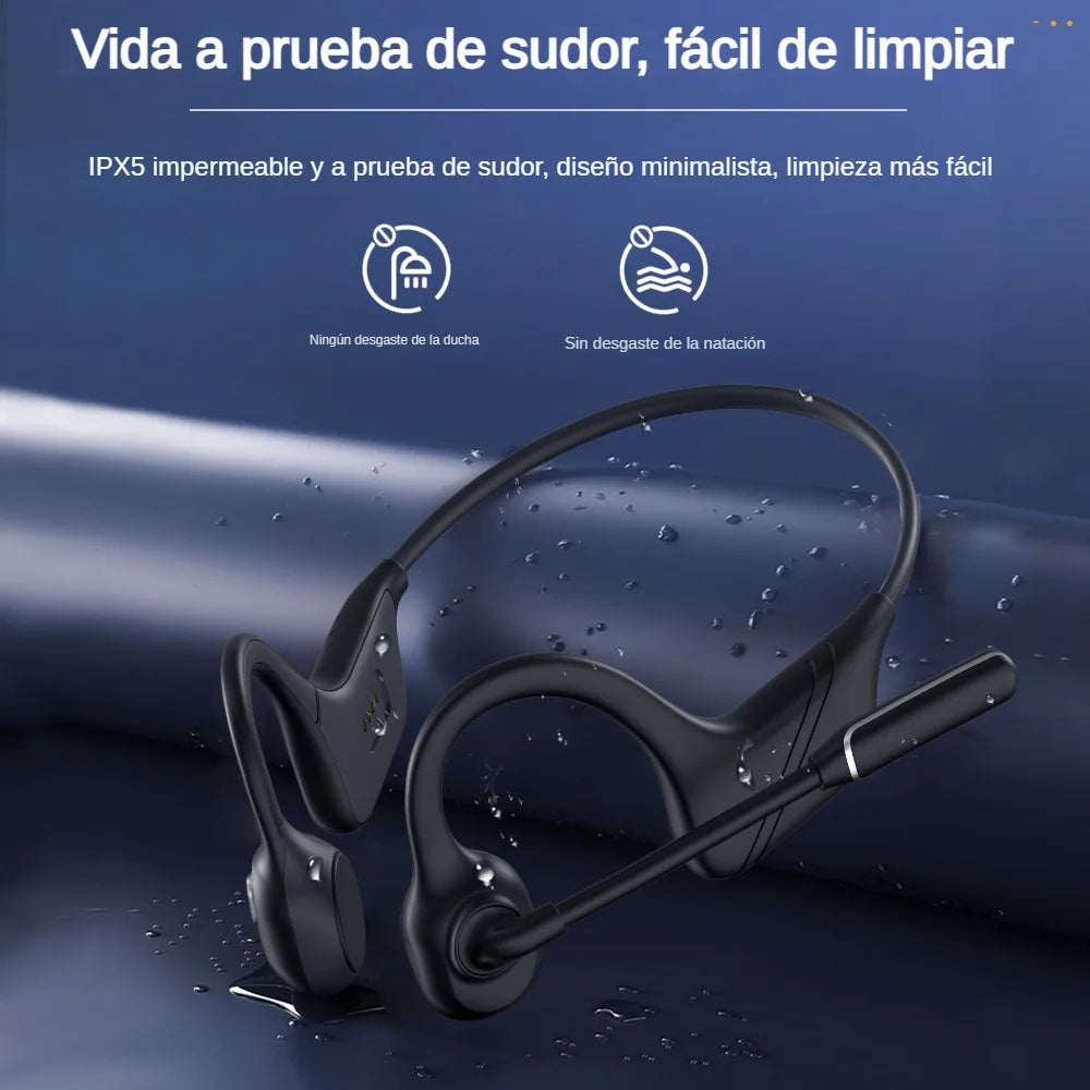 DG10 Professional Open Stereo Headphones with Noise Canceling Microphone Bone Conduction BT5.3 Business Style