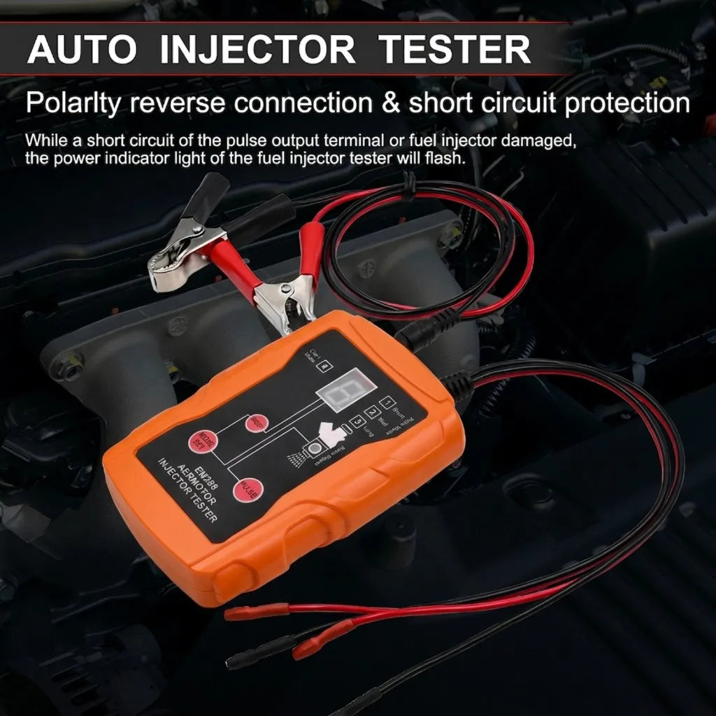 EM288 Fuel Injector Tester DIY Cleaner Set 8 Pulse Modes Car Fuel Cleaning Injector Work with Fuel Pressure Tester Car