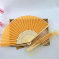 Chinese Style Folding Fan Wear Resist With Organza Bag Bamboo Hand Fan With Tassel Cooling Tool Silk Hand Fan Party Decoration