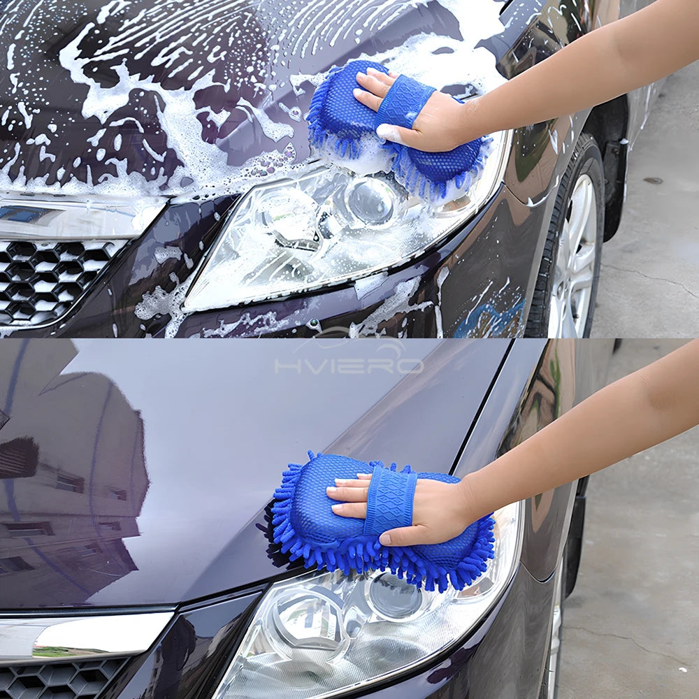 Blue Gloves Paint Cleaner Rust Tar Spot Remover Microfiber Car Moto Washer Cleaning Care Detailing Brushes Washing Towel Tools