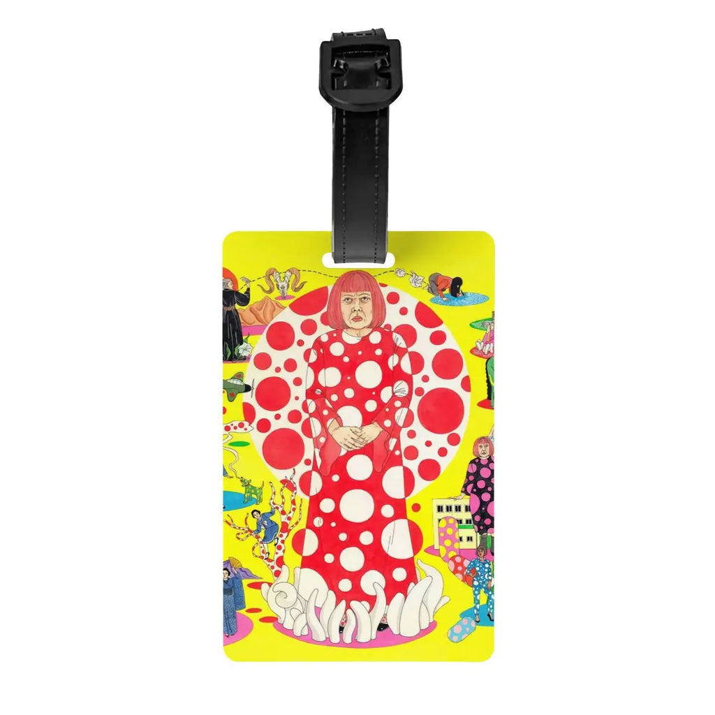 Custom Yayoi Kusama Abstract Painting Luggage Tag Privacy Protection Baggage Tags Travel Bag Labels Suitcase
