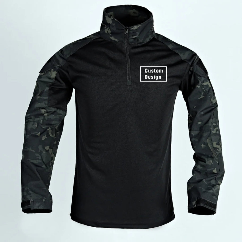Custom Design Outdoor Military Long Sleeve Combat T-Shirt Tactical BreathableTraining Hunting Clothes Hiking G3 Work Wear Men
